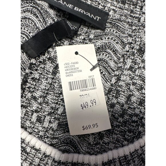 Lane Bryant Womens Black & White Knit Sweater With Flared Cuffs Size 22/24 - Picture 7 of 11